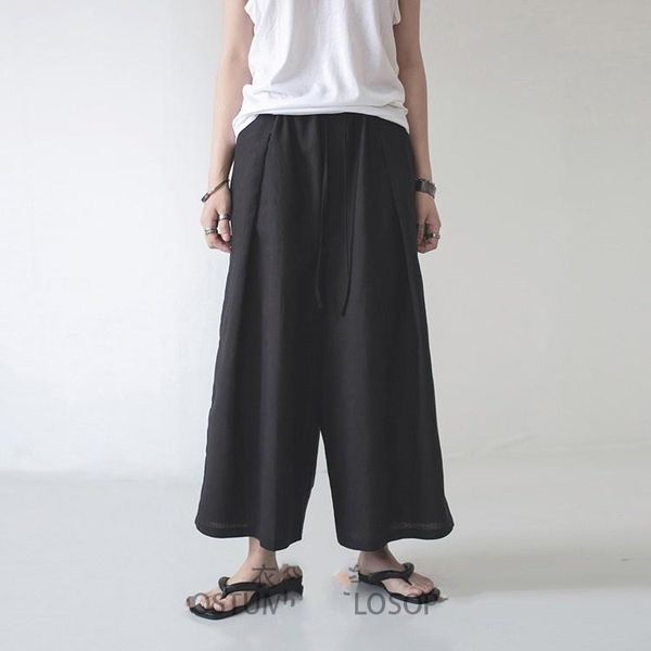 men's pants casual wide leg culottes loose summer cotton ultra-loose black simplicity
men's pants casual wide leg culottes loose summer cotton ultra-loose black simplicity