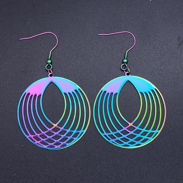 dangle & chandelier super unique rainbow color stainless steel fashion geometric round drop earring for women party jewelry factory price, Silver
dangle & chandelier super unique rainbow color stainless steel fashion geometric round drop earring for women party jewelry factory price, Silver