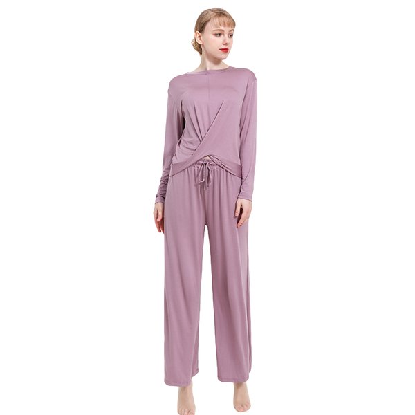 women's two piece pants 2021 arrival soft loose modal suit clothes long sleeve o neck shirt and wide leg pant 2 pieces set for woman, White
women's two piece pants 2021 arrival soft loose modal suit clothes long sleeve o neck shirt and wide leg pant 2 pieces set for woman, White