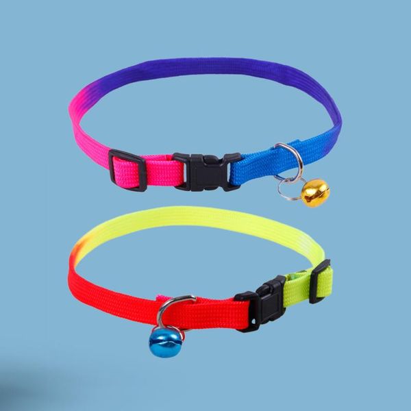 cat collars & leads 2pcs rainbow collar with small bell for pet dog adjustable personalized your pets (random color)
cat collars & leads 2pcs rainbow collar with small bell for pet dog adjustable personalized your pets (random color)