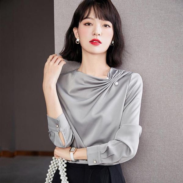 women's blouses & shirts fall satin womens long sleeve french office lady blusas femininas mujer de moda 2021 verano elegantes, White
women's blouses & shirts fall satin womens long sleeve french office lady blusas femininas mujer de moda 2021 verano elegantes, White