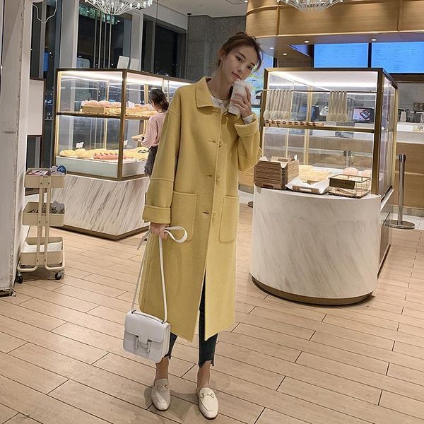 women's wool & blends 2021 women autumn winter elegant outwear lady slim turn-down collar single breasted mid-long jacket female causal, Black
women's wool & blends 2021 women autumn winter elegant outwear lady slim turn-down collar single breasted mid-long jacket female causal, Black