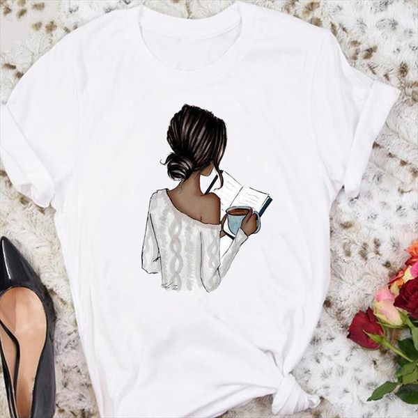 and women cartoon coffee ladies mens t shirts watercolor short sleeve summer female tshirts fashion clothes graphic lady print, White;black
and women cartoon coffee ladies mens t shirts watercolor short sleeve summer female tshirts fashion clothes graphic lady print, White;black