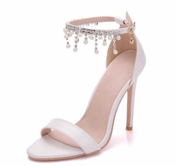 dress shoes women sandals female thin heels woman white buckle wedding ladies fish mouth beaded crystal tassel, Black
dress shoes women sandals female thin heels woman white buckle wedding ladies fish mouth beaded crystal tassel, Black