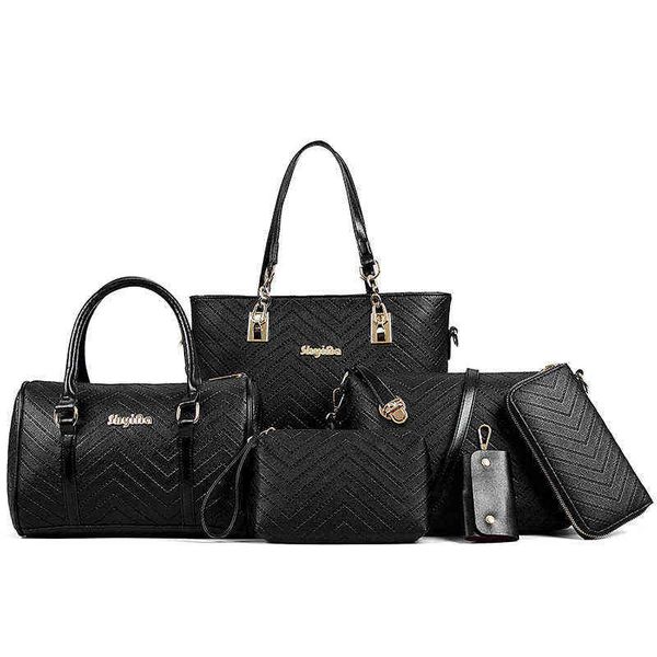6pcs women set fashion pu leather ladies handbag designer v print solid messenger shoulder bag wallet bags famous brand 2021
6pcs women set fashion pu leather ladies handbag designer v print solid messenger shoulder bag wallet bags famous brand 2021
