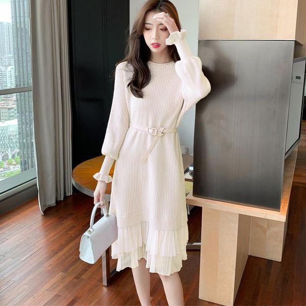 casual dresses medium length sweater for women 2021 autumn winter mesh hem stitching knitted buttoned vestidos de mujer, Black;gray
casual dresses medium length sweater for women 2021 autumn winter mesh hem stitching knitted buttoned vestidos de mujer, Black;gray