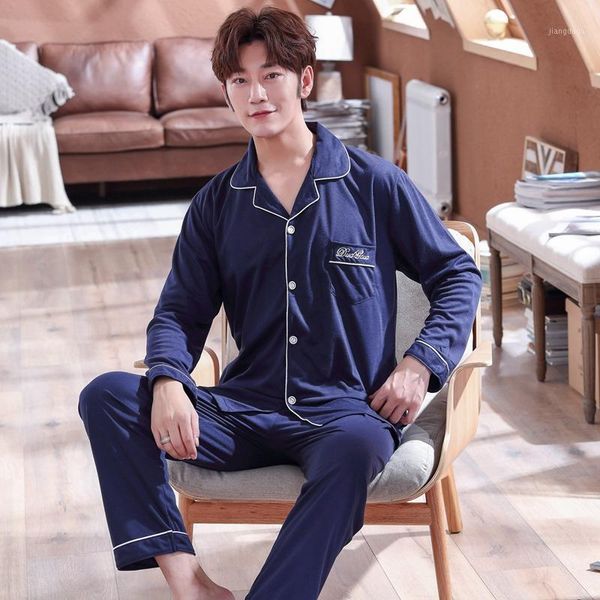 men's sleepwear 2021 autumn winter plus size 100% cotton long sleeve pajama sets for men korean suit pyjama male homewear home clothes, Black;brown
men's sleepwear 2021 autumn winter plus size 100% cotton long sleeve pajama sets for men korean suit pyjama male homewear home clothes, Black;brown