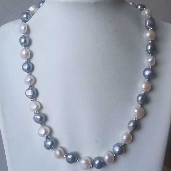natural 8-9mm baroque freshwater necklace white grey shaped pearl magnet clasp, Silver
natural 8-9mm baroque freshwater necklace white grey shaped pearl magnet clasp, Silver
