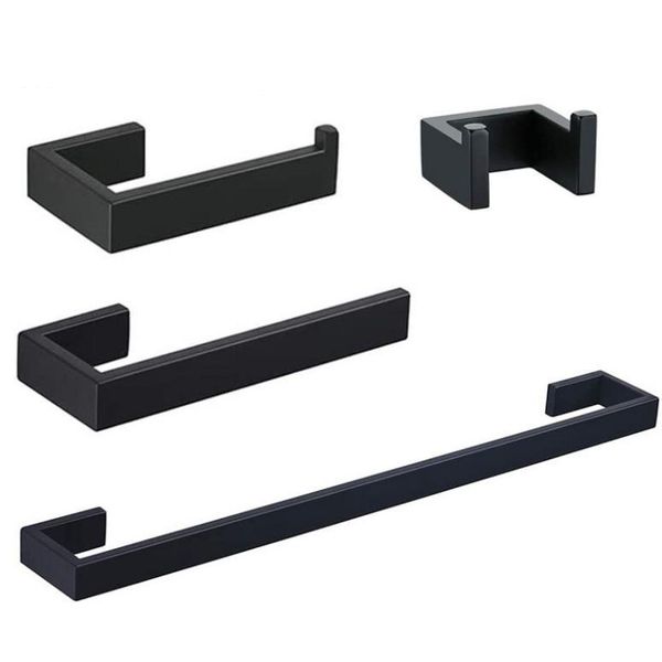 bath accessory set matte black 4-piece bathroom accessories stainless steel wall mount toilet paper holder towel bar ring robe hook rack
bath accessory set matte black 4-piece bathroom accessories stainless steel wall mount toilet paper holder towel bar ring robe hook rack