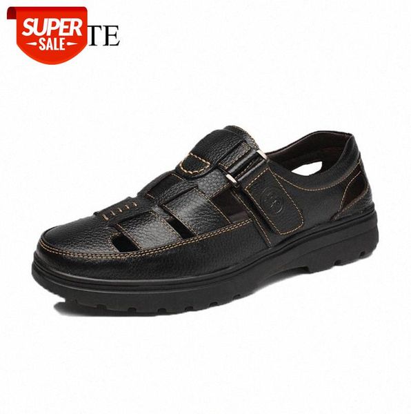 wotte men's sandals genuine leather man shoes soft business sandals men casual daddy flat shoes buty meskie #is82, Black
wotte men's sandals genuine leather man shoes soft business sandals men casual daddy flat shoes buty meskie #is82, Black