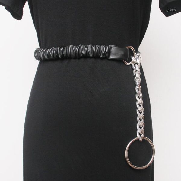 belts women's runway fashion metal chain pleated pu leather cummerbunds female dress corsets waistband decoration belt r31831, Black;brown
belts women's runway fashion metal chain pleated pu leather cummerbunds female dress corsets waistband decoration belt r31831, Black;brown