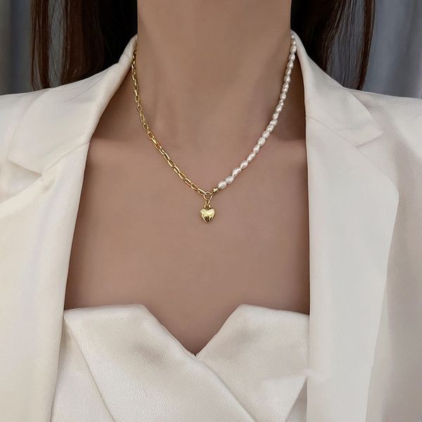 wind irregular pearl love necklace fashion temperament clavicle chain pendant net red art style pendant, Silver
wind irregular pearl love necklace fashion temperament clavicle chain pendant net red art style pendant, Silver