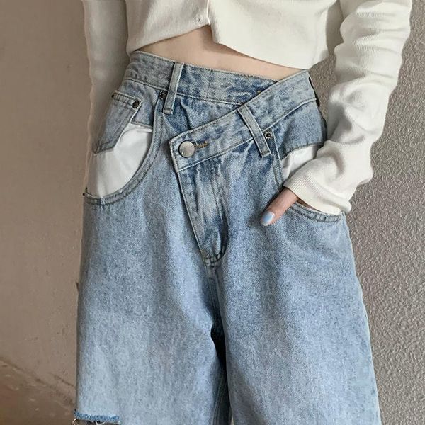 women's jeans irregular straight 2021 spring high waist slim loose wide leg pants korean versatile pants[delivery within 7, Blue
women's jeans irregular straight 2021 spring high waist slim loose wide leg pants korean versatile pants[delivery within 7, Blue