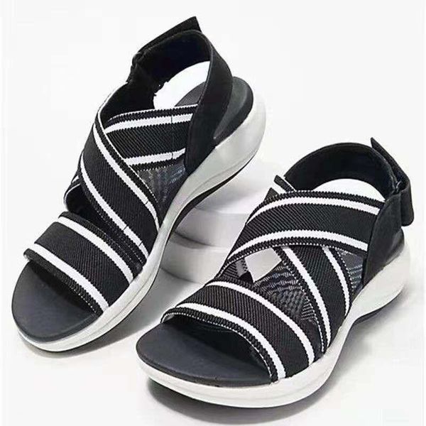 sandals 2021 women wedges fashion beach casual elastic mesh sport shoes wild loafers zapatos de mujer sandalias, Black
sandals 2021 women wedges fashion beach casual elastic mesh sport shoes wild loafers zapatos de mujer sandalias, Black