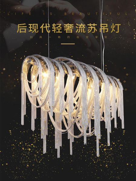 pendant lamps postmodern art luxury stainless steel chrome-plated chain led chandelier living room bar decoration light dining
pendant lamps postmodern art luxury stainless steel chrome-plated chain led chandelier living room bar decoration light dining