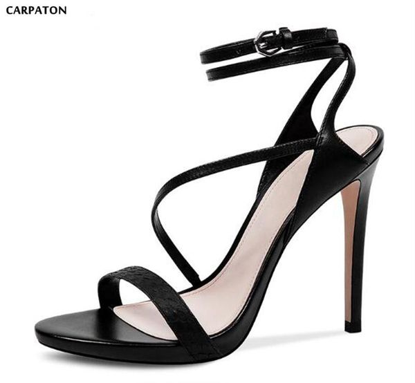 carpaton 2021 summer western style real leather women shoes pointed toe thin high heels ankle buckle strap sandals, Black
carpaton 2021 summer western style real leather women shoes pointed toe thin high heels ankle buckle strap sandals, Black