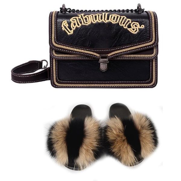 women shoes real fur slides and purse sets fluffy snug slippers bags furry falts comfortable sandals with jelly handbags, Black
women shoes real fur slides and purse sets fluffy snug slippers bags furry falts comfortable sandals with jelly handbags, Black