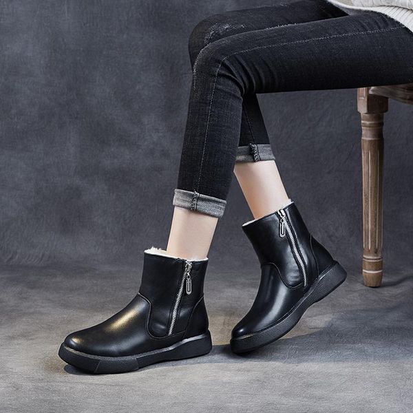 boots genuine leather wool snow woman 2021 winter first layer cowhide motorcycle warm cotton women's boot zipper trend, Black
boots genuine leather wool snow woman 2021 winter first layer cowhide motorcycle warm cotton women's boot zipper trend, Black