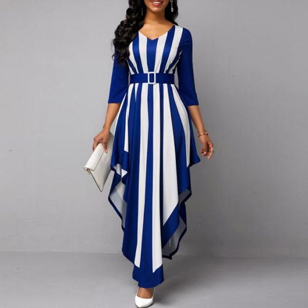 casual dresses women dress 2021 stripe print belt formal v neck elegant 3/4 sleeve irregular hem for wedding, Black;gray
casual dresses women dress 2021 stripe print belt formal v neck elegant 3/4 sleeve irregular hem for wedding, Black;gray