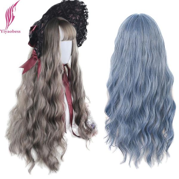 synthetic wigs yiyaobess natural long blue wig with bangs wavy hair brown linen grey black cosplay for women pelucas de mujer
synthetic wigs yiyaobess natural long blue wig with bangs wavy hair brown linen grey black cosplay for women pelucas de mujer