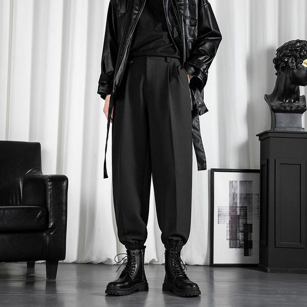 men's pants 2021 japanese streetwear casual loose harem trousers dark suit korean straight leggings cargo, Black
men's pants 2021 japanese streetwear casual loose harem trousers dark suit korean straight leggings cargo, Black