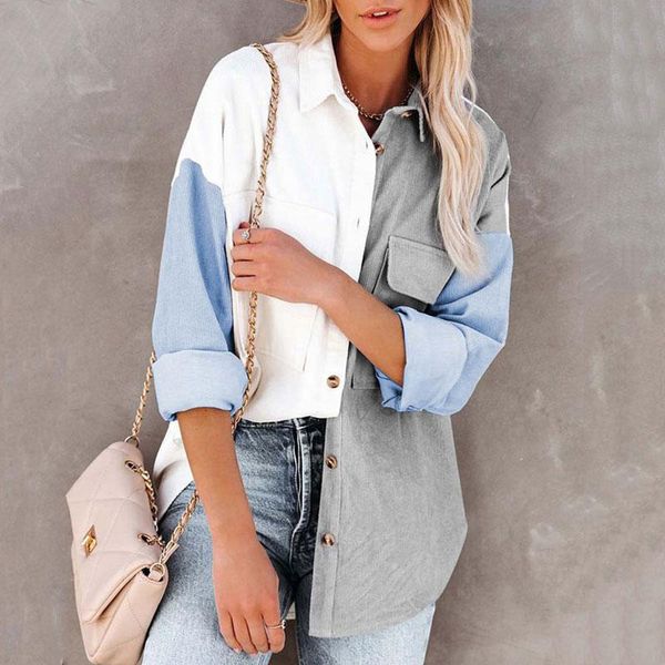 women's jackets autumn corduroy jacket women overshirt coat loose shirt for button pocket 2021, Black;brown
women's jackets autumn corduroy jacket women overshirt coat loose shirt for button pocket 2021, Black;brown