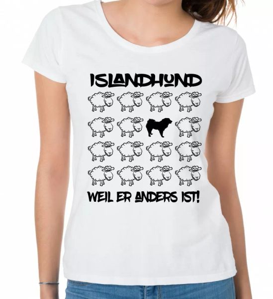 iceland dog ladies t-shirt black sheep by siviwonder, White;black 
iceland dog ladies t-shirt black sheep by siviwonder, White;black