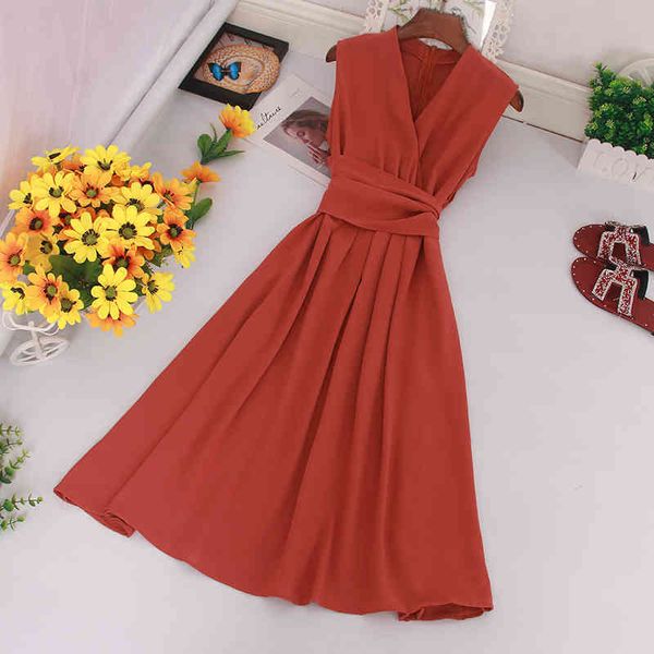 summer sleeveless midi tank solid female dress v-neck high waist medium long sashes a-line women 210513, Black;gray
summer sleeveless midi tank solid female dress v-neck high waist medium long sashes a-line women 210513, Black;gray