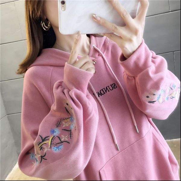 womens sweatshirts autumn women fashion loose clothing hooded floral embroidered long lantern sleeve fleece hoodies female cotton, Black
womens sweatshirts autumn women fashion loose clothing hooded floral embroidered long lantern sleeve fleece hoodies female cotton, Black