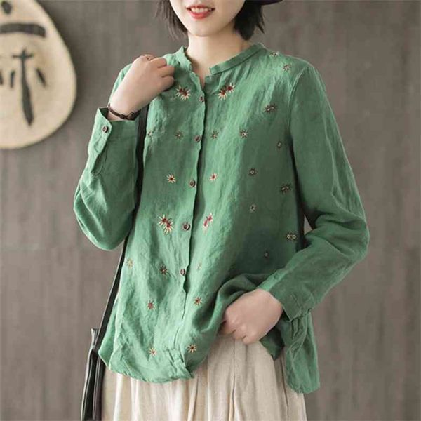 johnature linen embroidery shirts female blouse spring loose retro long sleeve literary casual pullover women blouse 210521, White
johnature linen embroidery shirts female blouse spring loose retro long sleeve literary casual pullover women blouse 210521, White