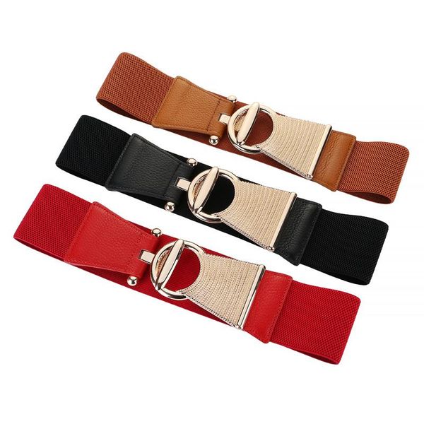belts luxury ladies wide belt pu leather elastic for women gold buckle waistband dress accessories, Black;brown
belts luxury ladies wide belt pu leather elastic for women gold buckle waistband dress accessories, Black;brown