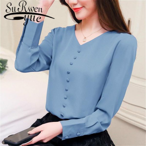 women's blouses & shirts womens blusas mujer de moda 2021 korean fashion clothing chiffon blouse button solid v-neck white 2308 50
women's blouses & shirts womens blusas mujer de moda 2021 korean fashion clothing chiffon blouse button solid v-neck white 2308 50