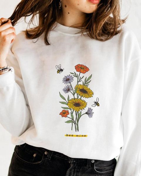 women's hoodies & sweatshirts bee mine. colored flower sweatshirt art funny women harajuku fashion hipster vintage outfit graphic jum, Black
women's hoodies & sweatshirts bee mine. colored flower sweatshirt art funny women harajuku fashion hipster vintage outfit graphic jum, Black