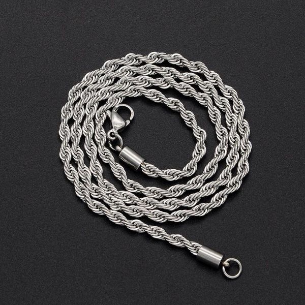 chains 2pcs/lot 3mm thickness stainless steel twisted rope link necklace for men women hip hop chain jewelry, Silver
chains 2pcs/lot 3mm thickness stainless steel twisted rope link necklace for men women hip hop chain jewelry, Silver