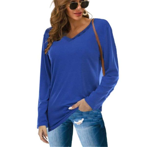women's t-shirt blue loose casual cotton tshirts women long sleeve button t-shirts v-neck plus size s-5xl female solid color clothing s, White
women's t-shirt blue loose casual cotton tshirts women long sleeve button t-shirts v-neck plus size s-5xl female solid color clothing s, White