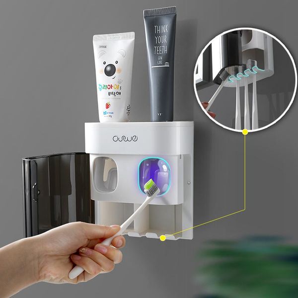 toothbrush holders dispenser for toothpaste automatic squeeze with dust-proof cover wallmount holder home bathroom accessory g-booge
toothbrush holders dispenser for toothpaste automatic squeeze with dust-proof cover wallmount holder home bathroom accessory g-booge