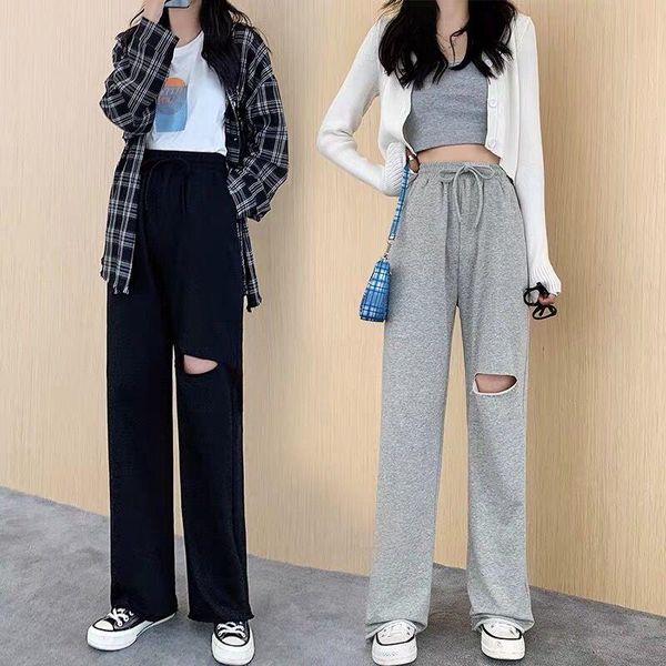 hole sports wide leg pants women's high waist loose vertical sense straight tube show thin mop floor spring and summer harlan jeans, Blue
hole sports wide leg pants women's high waist loose vertical sense straight tube show thin mop floor spring and summer harlan jeans, Blue