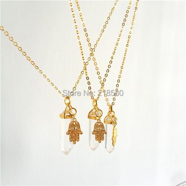 sn-025 healing clear crystal hexagonal necklace with hamsa hand pendant necklaces, Silver
sn-025 healing clear crystal hexagonal necklace with hamsa hand pendant necklaces, Silver