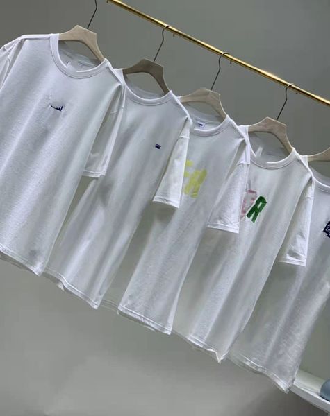 luxury design spring summer round neck embroidery short sleeve loose fashion t-shirt for men and women, White
luxury design spring summer round neck embroidery short sleeve loose fashion t-shirt for men and women, White