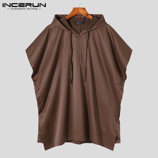 men's trench coats incerun men hooded loose short sleeve zipper cloak quick dry ponchos streetwear solid color casual irregular s-5xl, Tan;black
men's trench coats incerun men hooded loose short sleeve zipper cloak quick dry ponchos streetwear solid color casual irregular s-5xl, Tan;black
