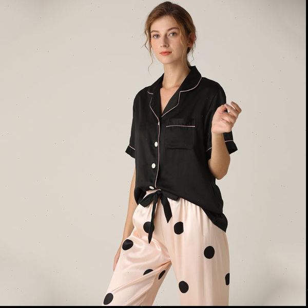 spring pajamas silk suit women sleepwear short sleeve trousers loose high archives, Black;red
spring pajamas silk suit women sleepwear short sleeve trousers loose high archives, Black;red