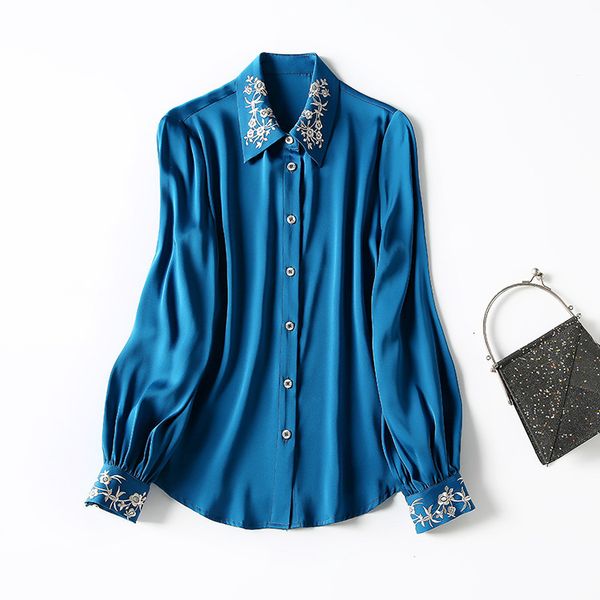women's blouses & shirts european and american women's clothing spring long sleeve embroidered lapel fashion single breasted silk, White
women's blouses & shirts european and american women's clothing spring long sleeve embroidered lapel fashion single breasted silk, White