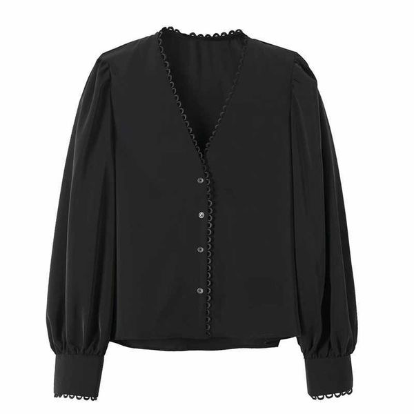 streetwear women chiffon shirts fashion ladies v-neck solid black elegant female chic button loose blouses 210527, White
streetwear women chiffon shirts fashion ladies v-neck solid black elegant female chic button loose blouses 210527, White