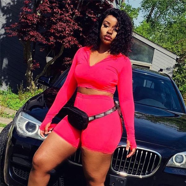 two piece dress women long sleeve crop gym high waist shorts 2 set female o-neck sport sets, White
two piece dress women long sleeve crop gym high waist shorts 2 set female o-neck sport sets, White
