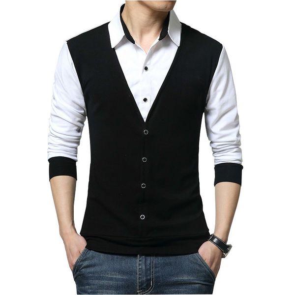 brand autumn mens t shirts fashion fake two designer splice clothing cool t-shirt men long sleeve dress tshirt casual male 210518, White;black
brand autumn mens t shirts fashion fake two designer splice clothing cool t-shirt men long sleeve dress tshirt casual male 210518, White;black