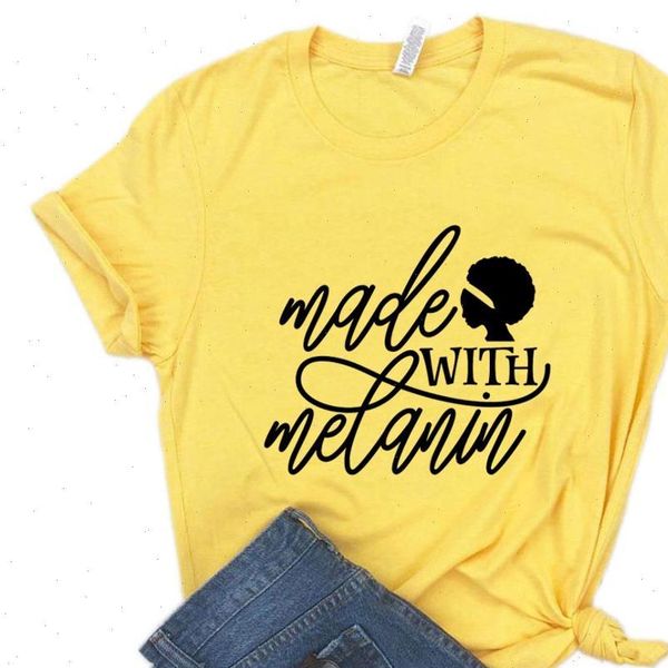 made with women t shirt melanin black print tshirt cotton casual funny gift lady yong girl tee 6 color, White
made with women t shirt melanin black print tshirt cotton casual funny gift lady yong girl tee 6 color, White