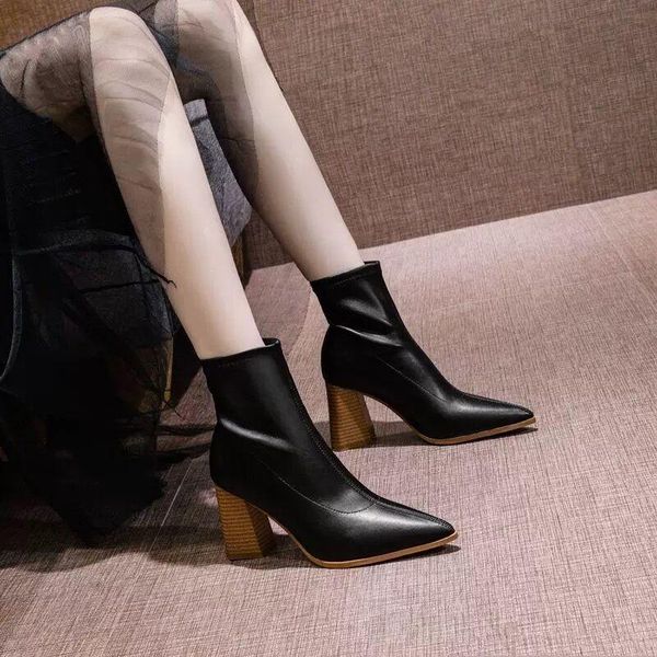 thick-heeled short boots women's single 2021 autumn and winter pointed high-heeled mid-tube stretch thin, Black
thick-heeled short boots women's single 2021 autumn and winter pointed high-heeled mid-tube stretch thin, Black