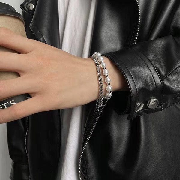 beaded, strands retro luminous pearl titanium steel bracelet men and women couple trend hip hop ins style niche design simple beaded, Black
beaded, strands retro luminous pearl titanium steel bracelet men and women couple trend hip hop ins style niche design simple beaded, Black