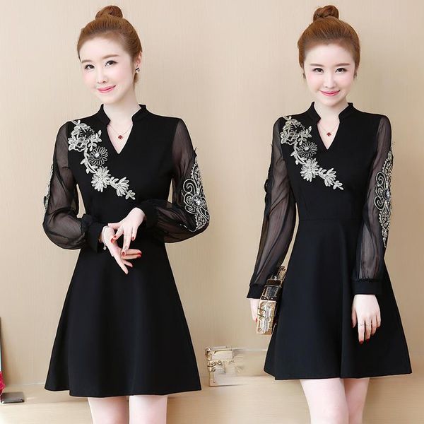 casual dresses spring 2021 korean plus size embroidery women dress fashion v-neck mesh lantern sleeve temperament a word vestidos 5xl, Black;gray
casual dresses spring 2021 korean plus size embroidery women dress fashion v-neck mesh lantern sleeve temperament a word vestidos 5xl, Black;gray