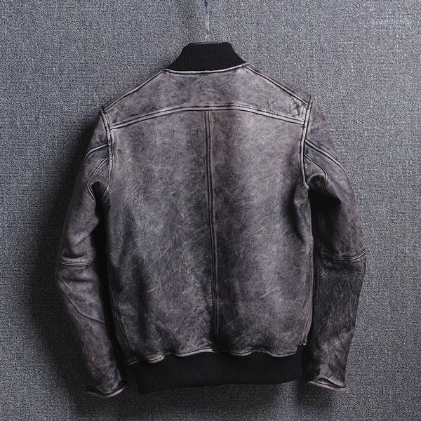 men's japanese 2021 vintage real leather jacket rub color sheepskin baseball men stand collar coat male & faux, Black
men's japanese 2021 vintage real leather jacket rub color sheepskin baseball men stand collar coat male & faux, Black